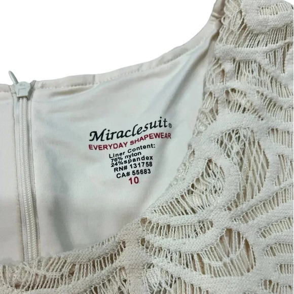 Miraclesuit Everyday Shapewear Ivory Slimming Slip Lace Dress 10 - Picture 3 of 3